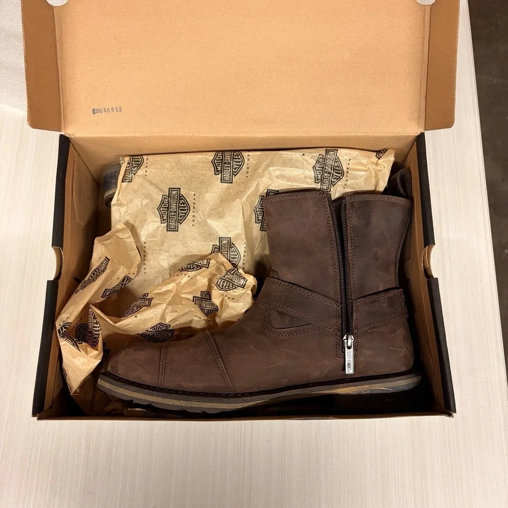 Harley Davidson Conklin D96162 Men’s 9 Brown Waterproof Leather Motorcycle Boots
